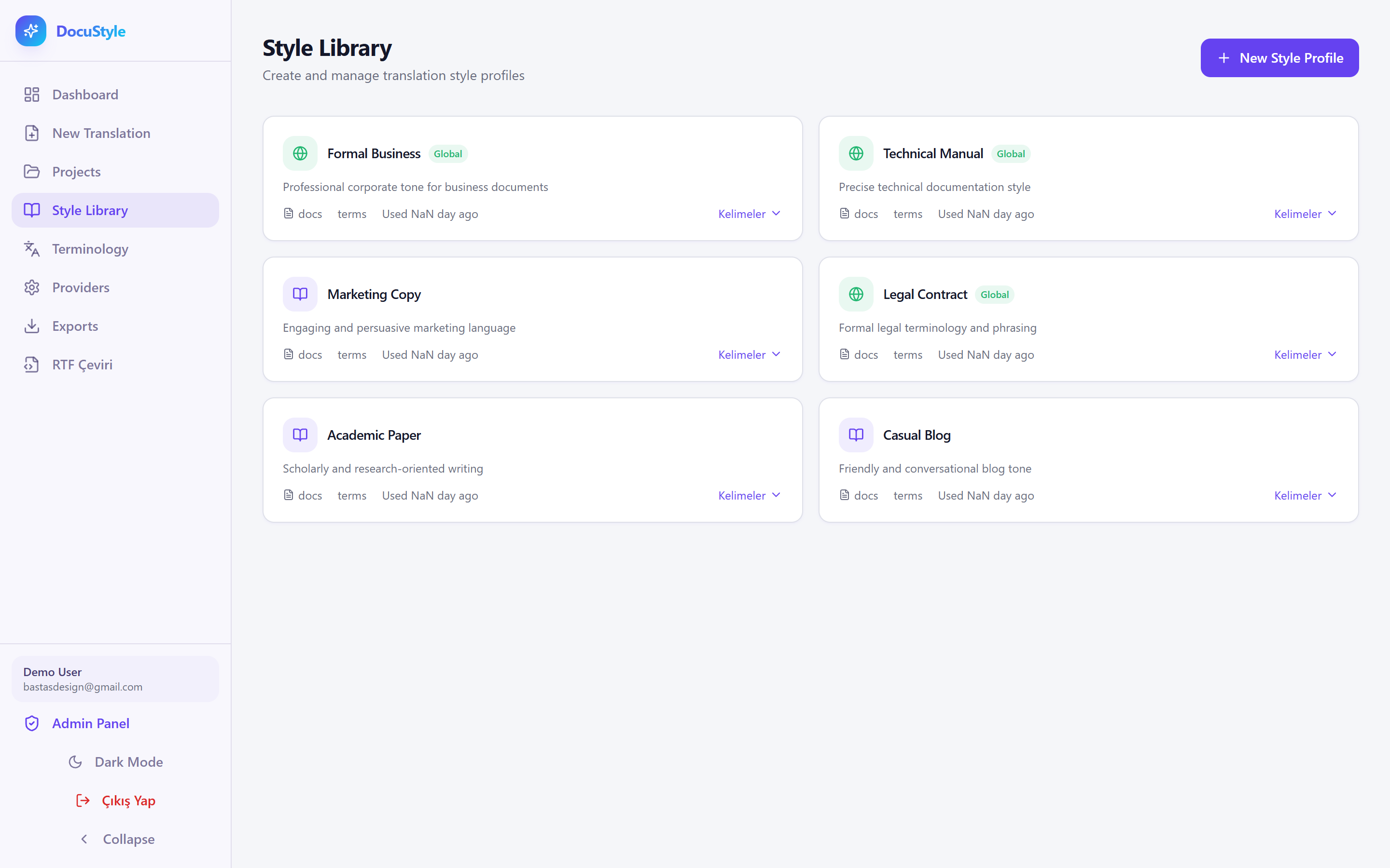 Libreria di Stili - Profili di stile che riflettono la voce del tuo brand